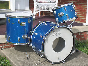 Vintage 60's Rogers 3pc Drum set,KIT, Cleveland Holiday, 20 ,16,13,Blue sparkle