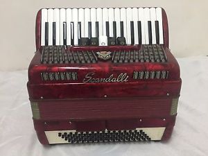 Red Scandalli accordion 80 bass Italy mint condition