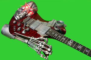BC Rich Mockingbird guitar customised T800 Terminator themed
