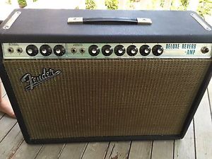 1970 Fender Deluxe Reverb Vintage Tube Amp AB763 Blackface Circuit W Foot Switch