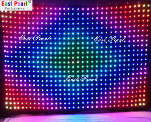 2pcs/lot P9cm 8ft*8ft(245*245cm) led video curtain/motion drape/SD/remote/PC/dj