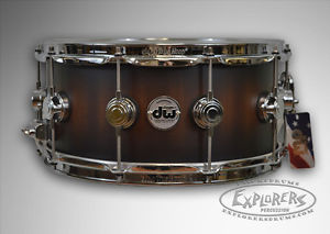 DW Collector's Series 6.5 x 14 Cherry Mahogany Snare Drum in Satin Candy Blk Bst