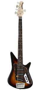 Ernie Ball Music Man Big Al 5 String Bass - Three Single Coils Vintage Sunburst Rosewood Fretboard Shell Pickguard