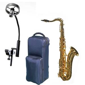 Virtuoso Series Professional Gold Plated Tenor Saxophone Deluxe w/AMT LS Studio Sax Microphone