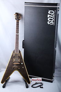 Sozo Z Series ZVOF Flying V Electric Guitar Gold Bevel with Hardshell Case