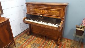 Small, Reconditioned, Antique,Walnut, Iron Framed Piano. CAN DELIVER.