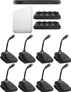 Shure MXWS8G5/C MicroFlex Wireless 8 Channel Conference Room System with 5" Cardioid Gooseneck Micophone