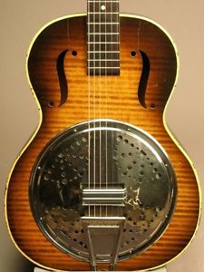 1950s Melofonic Acoustic Resophonic Guitar. Lap Slide Guitar. Sunburst WAY COOL!