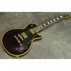 EDWARDS E-LP-98LTC BLACK Les Paul Custom Type Vintage Used Electric Guitar Japan