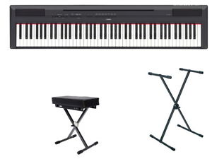 Yamaha P115B + supporto a X + sgabello pianoforte digitale 88 tasti pesati