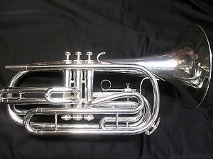 Nice King 1130 Silver Flugabone Outfit!   Marching Trombone!  Ready to Play.
