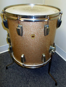 Vintage 1969 Ludwig Downbeat Floor Tom 14 x 14 Pink Champagne Sparkle S 687261