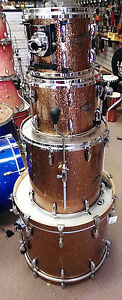 Pearl Masters BCX Birch 4-piece Shell Pack, Golden Bronze Glitter Finish, 6 Ply