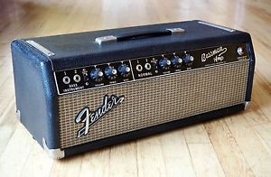 1966 Fender Bassman Blackface Piggyback Vintage Tube Amplifier Head AB165