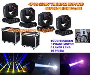 4pcs with 2 flightcase FREESHIPPING Osram 7R 230W Sharpy Beam Moving Head Light Dmx 16/20ch