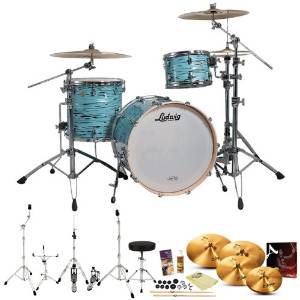 Ludwig USA LK7243KXTQ Turquoister 3-Pc Shell Pack w/ Accessories, Bass Pedal, Zildjian A390 Cymbals & Hardware