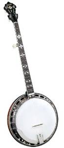 Gold Star Model GF-200 Flathead Banjo with Hearts & Flowers Inlays (5 String)