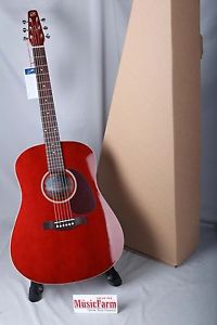 Seagull S6 Cedar Trans Red GT Acoustic Electric Guitar Dreadnought