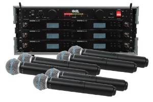 Shure BLX24R/B58 6 Pack Wireless Handheld Mic System with VRL Power Supply