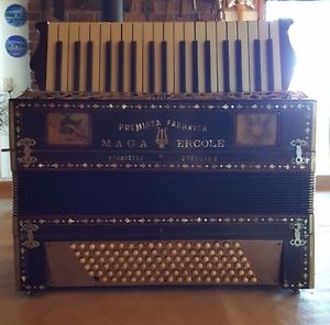 Antique Accordion Stradella Italia Model Premiata Fabbrica Maga Ercole