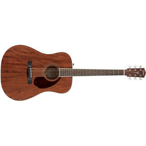 Fender Paramount PM-1 Standard Dreadnought All Mahogany NE A/E Guitar + Case