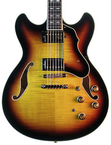 Ibanez Artstar AS153 Semi-Hollow Chitarra Elettrica, Antico Giallo Sunburst
