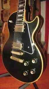 Vintage 1976 Gibson Les Paul Custom Electric Guitar Black Beauty w Hard Case