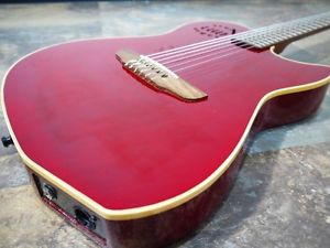 Godin DUET Nylon iBeam CST Red w/hard case F/S Guiter Bass From JAPAN #N19