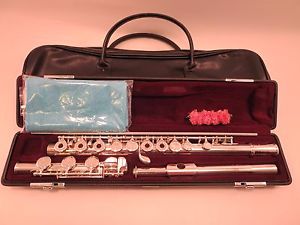 YAMAHA YFL 481 481H FLUTE PROFESSIONALLY SERVICED B FOOT OPEN HOLE 925 SILVER