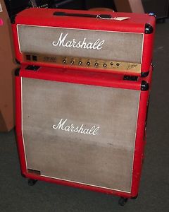 Marshall JCM 800 Lead Series Master Model 50 watt Mk 2 Lead head in red w/ cab