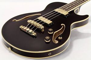 [USED]Ibanez AGB200 Transparent Brown hollow body electric bass guitar.