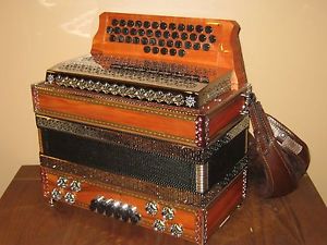 New Professional Slovenian 3 Row Diatonic Button Box Accordion Harmonika C,F,Bb