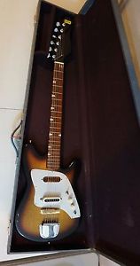 Vintage Folkster 70's Sunburst Guitar Small Body Pearl Inlaid Neck