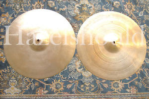 Vintage 1940s Zildjian PAPERTHIN Trans Stamp 14" Hihats! 704 & 716 Gs
