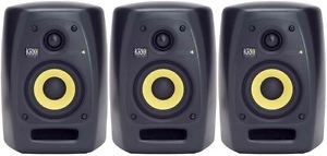 (3) KRK VXT-4 4" Powered Near Field Studio Monitor Speakers VXT4