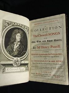Antique Dated 1705 Henry Purcell Music Composer Song Book - Leather Rare