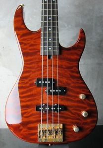 Valley Arts USA Custom Pro Bass Brown Quilt TOP Used Electric Bass Guitar Japan