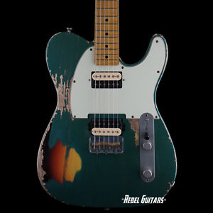 Rock N’ Roll Relics Richards Tele in Sherwood Green Over Burst w/ D Allen pups