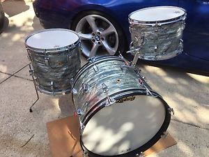1960's  Ludwig Downbeat Drum Set- Amazing Sky Blue Pearl Finish!!