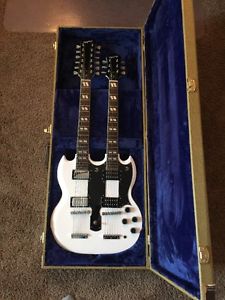 Epiphone Custom Silver Hardware 1275 Double Neck Guitar with Custom Case