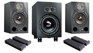 ADAM A7X and SUB 8 2.1 Surveillance Pack avec MoPads et Câbles (NEUF)