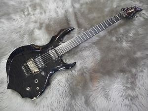 EDWARDS E-FR-145GT Black Ash Body 24 Fret Used Electric Guitar Best From Japan
