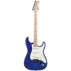 Fender Custom Shop Custom Deluxe Stratocaster Electric Guitar with Maple Fingerboard Transparent Cobalt Blue Maple