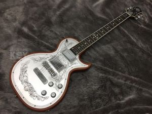 ZEMAITIS C24MF SIMPLE LEAF Silver w/hard case F/S Guiter Bass From JAPAN #S248