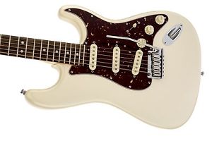 Fender American Deluxe Stratocaster Electric Guitar - Olympic Pearl, 0119000723