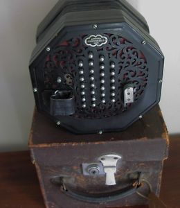 Excellent Condition Antique Wheatstone Concertina 56 Button