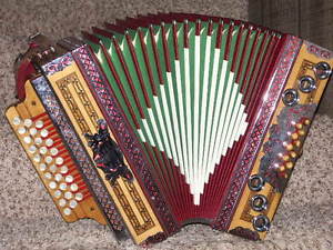 Anton Mervar 1926 Cleveland 3 Row Diatonic Button Box Accordion C-F-Bb