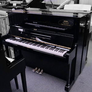 RESTORED Yamaha U1 upright piano in polished black C1974