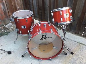 1970's Rogers XP-8 Red Lacquer Finish 22-13-16 Drum Set- Great Players!!