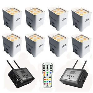 Chauvet Freedom Par Hex-4 LED Light White 8-Pack w/FlareCON Air Bundle New